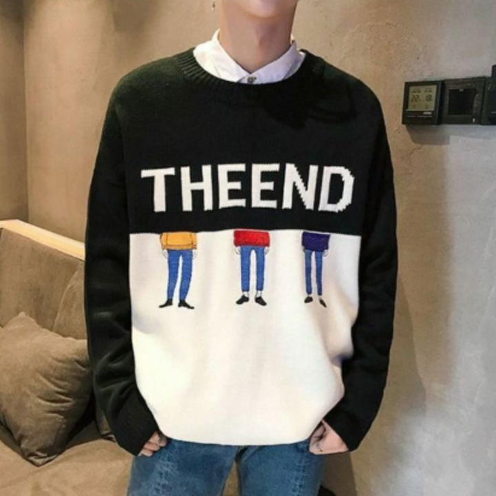 áo len nam phối màu the end