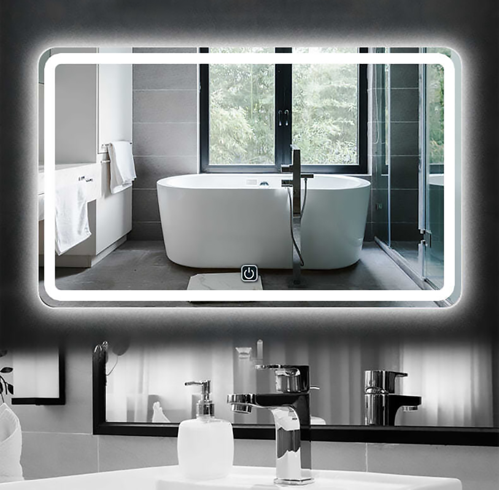 Gương treo tường đèn led cảm ứng 3 màu cao cấp 60x80