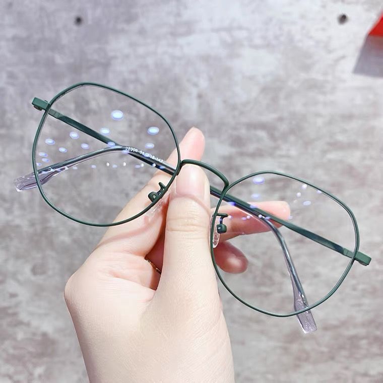 Gọng kính cận kim loại vuông bầu cạnh 