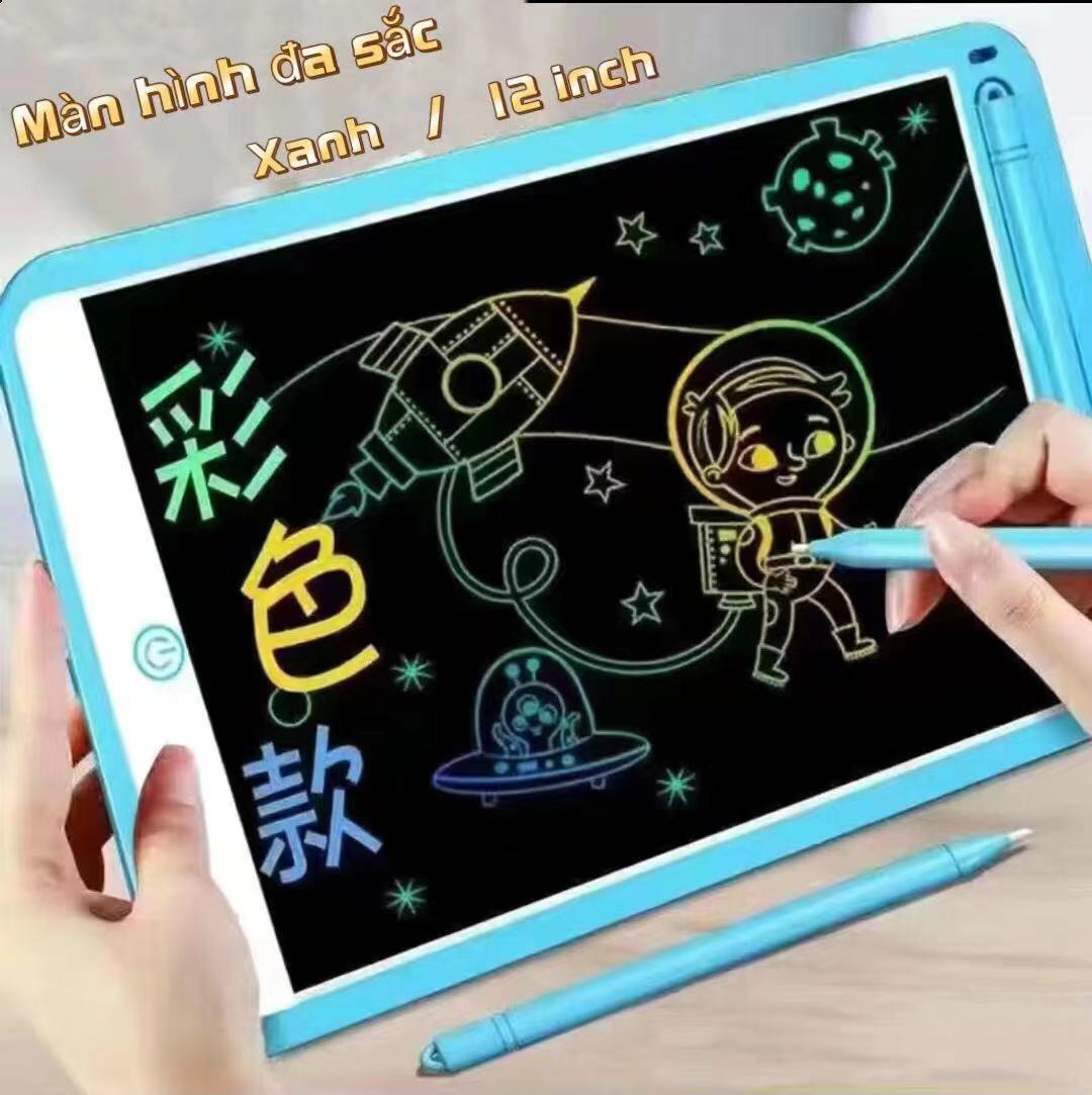 Bảng Vẽ Tự Xóa 3D đa màu màn hình 12inch