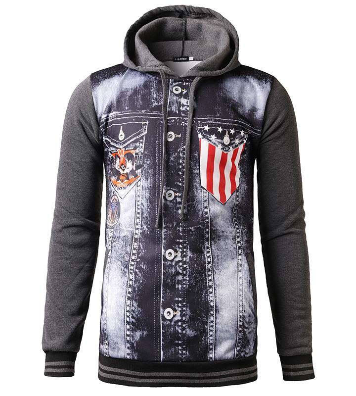 áo hoodie phối túi hình cờ mỹ