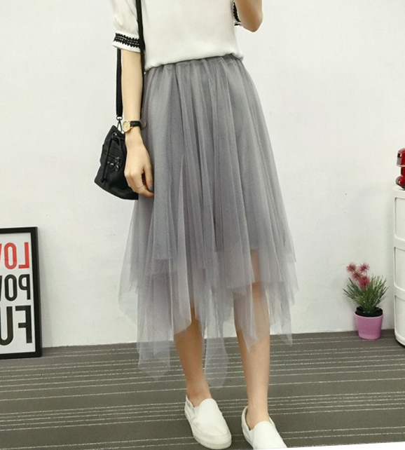 chân váy midi bất đối xứng phá cách