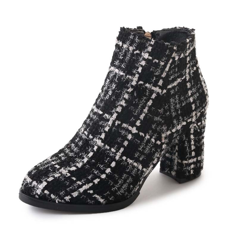 giày ankle boot kẻ sọc